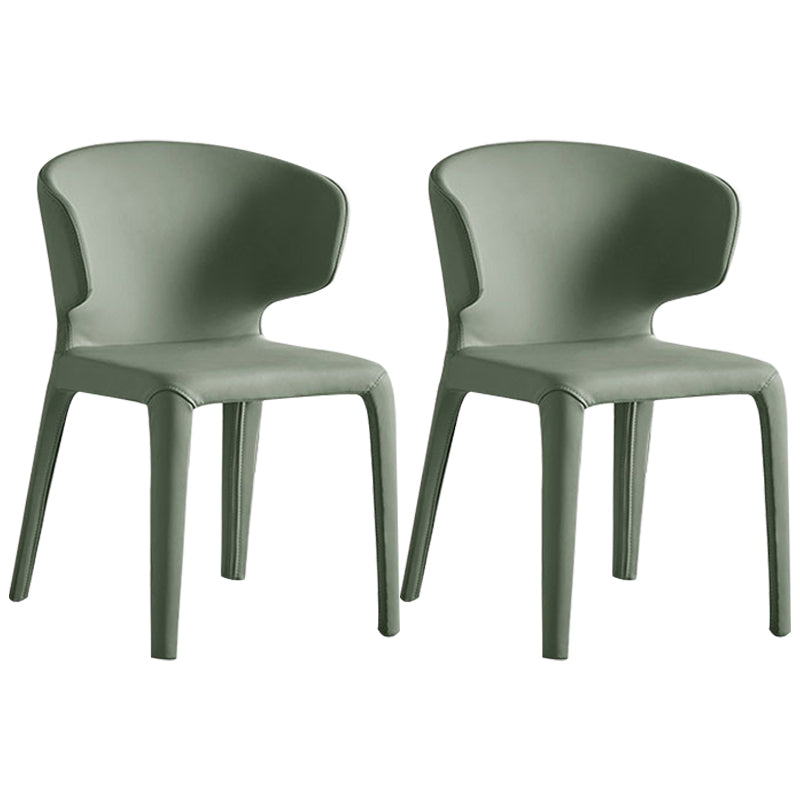 Modern Faux Leather Dining Chair Wingback Side Chair for Home Use Light Green 2 Piece Set Clearhalo ' kitchen&dining_furn' 'Dining Chairs' 'Dining Tables & Seating' 'dining_chair' 'furn' 'furn_dining_chair' 'Furniture' 'furniture_dining_chair' 'Kitchen & Dining Furniture' 'kitchen' 4572356