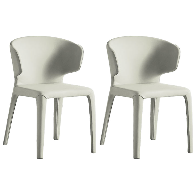 Modern Faux Leather Dining Chair Wingback Side Chair for Home Use Off-White 2 Piece Set Clearhalo ' kitchen&dining_furn' 'Dining Chairs' 'Dining Tables & Seating' 'dining_chair' 'furn' 'furn_dining_chair' 'Furniture' 'furniture_dining_chair' 'Kitchen & Dining Furniture' 'kitchen' 4572358