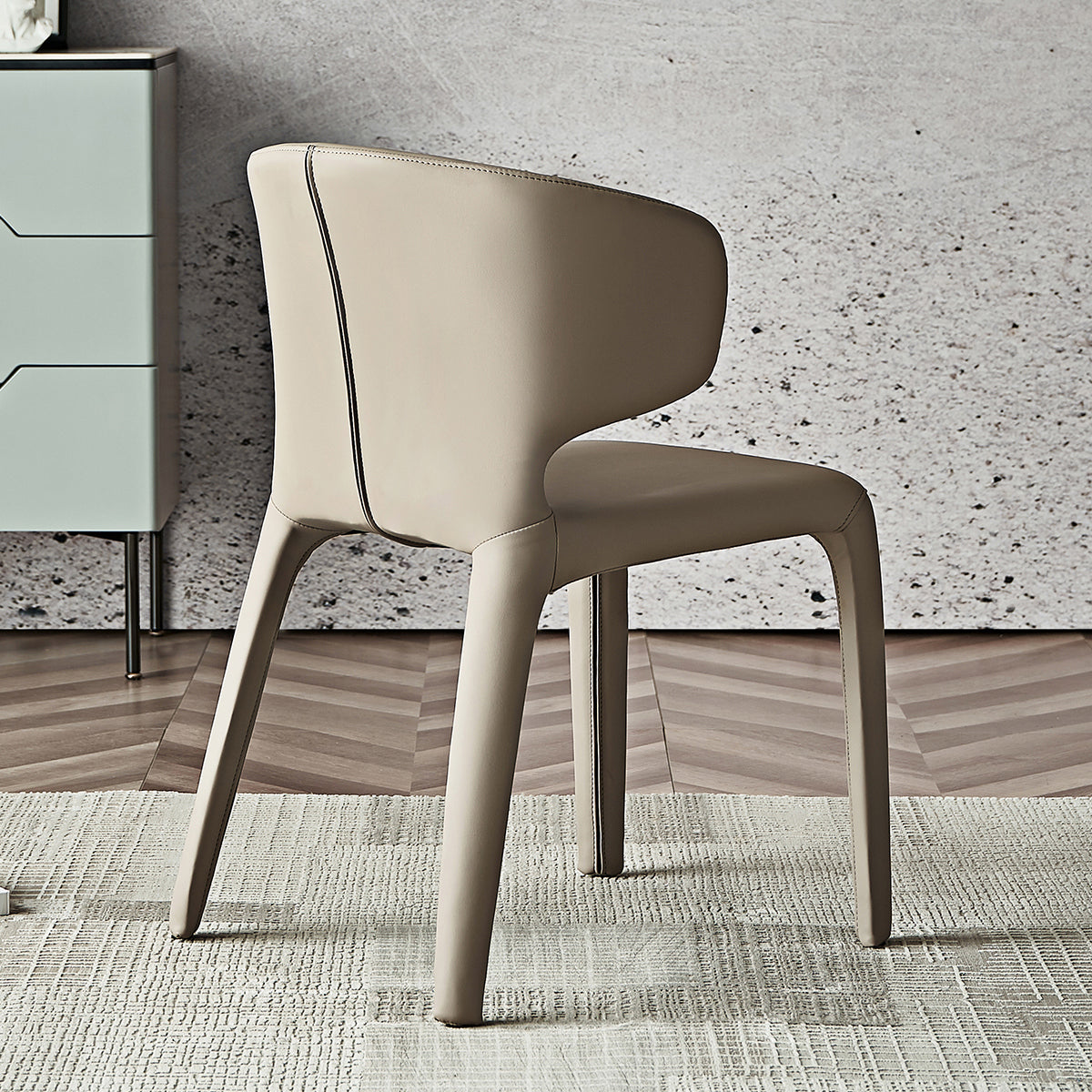 Modern Faux Leather Dining Chair Wingback Side Chair for Home Use Clearhalo ' kitchen&dining_furn' 'Dining Chairs' 'Dining Tables & Seating' 'dining_chair' 'furn' 'furn_dining_chair' 'Furniture' 'furniture_dining_chair' 'Kitchen & Dining Furniture' 'kitchen' 4572364