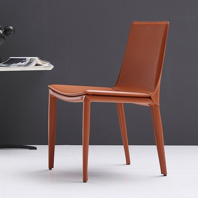 Modern Leather Armless Dining Chair Dining Metal Chairs for Restaurant Use Clearhalo ' kitchen&dining_furn' 'Dining Chairs' 'Dining Tables & Seating' 'dining_chair' 'furn' 'furn_dining_chair' 'Furniture' 'furniture_dining_chair' 'Kitchen & Dining Furniture' 'kitchen' 4572368