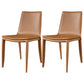 Modern Leather Armless Dining Chair Dining Metal Chairs for Restaurant Use Yellow-Brown 2 Piece Set Clearhalo ' kitchen&dining_furn' 'Dining Chairs' 'Dining Tables & Seating' 'dining_chair' 'furn' 'furn_dining_chair' 'Furniture' 'furniture_dining_chair' 'Kitchen & Dining Furniture' 'kitchen' 4572372
