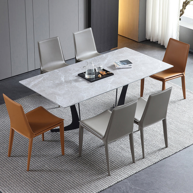 Modern Leather Armless Dining Chair Dining Metal Chairs for Restaurant Use Clearhalo ' kitchen&dining_furn' 'Dining Chairs' 'Dining Tables & Seating' 'dining_chair' 'furn' 'furn_dining_chair' 'Furniture' 'furniture_dining_chair' 'Kitchen & Dining Furniture' 'kitchen' 4572374