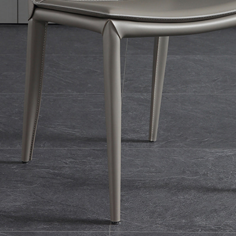 Modern Leather Armless Dining Chair Dining Metal Chairs for Restaurant Use Clearhalo ' kitchen&dining_furn' 'Dining Chairs' 'Dining Tables & Seating' 'dining_chair' 'furn' 'furn_dining_chair' 'Furniture' 'furniture_dining_chair' 'Kitchen & Dining Furniture' 'kitchen' 4572381