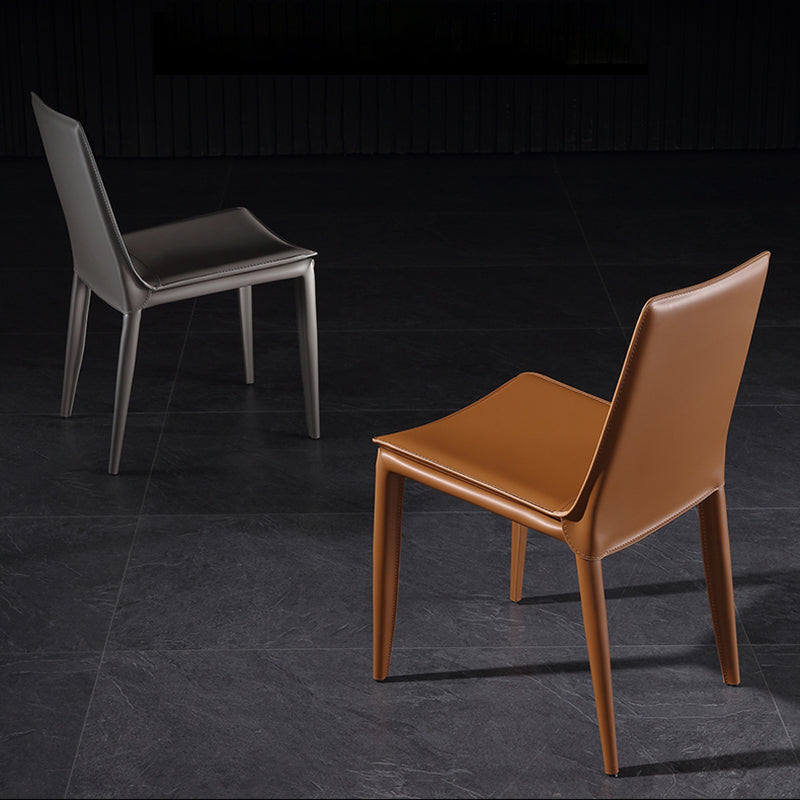 Modern Leather Armless Dining Chair Dining Metal Chairs for Restaurant Use Clearhalo ' kitchen&dining_furn' 'Dining Chairs' 'Dining Tables & Seating' 'dining_chair' 'furn' 'furn_dining_chair' 'Furniture' 'furniture_dining_chair' 'Kitchen & Dining Furniture' 'kitchen' 4572382