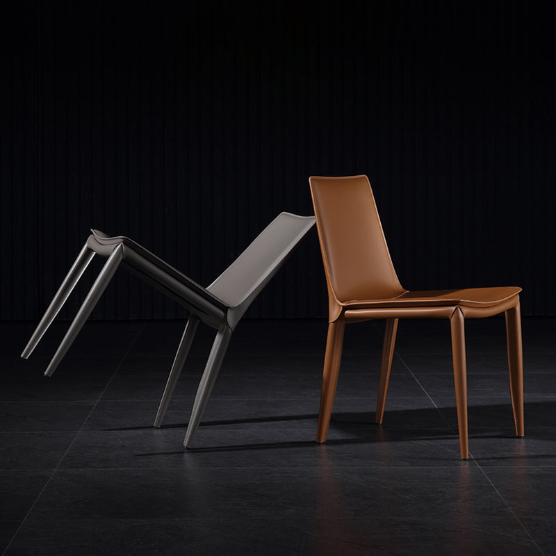 Modern Leather Armless Dining Chair Dining Metal Chairs for Restaurant Use Clearhalo ' kitchen&dining_furn' 'Dining Chairs' 'Dining Tables & Seating' 'dining_chair' 'furn' 'furn_dining_chair' 'Furniture' 'furniture_dining_chair' 'Kitchen & Dining Furniture' 'kitchen' 4572384