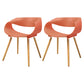 Modern Beech Open Back Arm Chair Matte Finish Plastic Dining Chair Orange 2 Piece Set Clearhalo ' kitchen&dining_furn' 'Dining Chairs' 'Dining Tables & Seating' 'dining_chair' 'furn' 'furn_dining_chair' 'Furniture' 'furniture_dining_chair' 'Kitchen & Dining Furniture' 'kitchen' 4572390