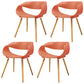 Modern Beech Open Back Arm Chair Matte Finish Plastic Dining Chair Orange 4 Piece Set Clearhalo ' kitchen&dining_furn' 'Dining Chairs' 'Dining Tables & Seating' 'dining_chair' 'furn' 'furn_dining_chair' 'Furniture' 'furniture_dining_chair' 'Kitchen & Dining Furniture' 'kitchen' 4572392