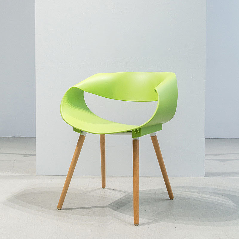 Modern Beech Open Back Arm Chair Matte Finish Plastic Dining Chair Green 1 Piece Clearhalo ' kitchen&dining_furn' 'Dining Chairs' 'Dining Tables & Seating' 'dining_chair' 'furn' 'furn_dining_chair' 'Furniture' 'furniture_dining_chair' 'Kitchen & Dining Furniture' 'kitchen' 4572394