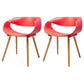 Modern Beech Open Back Arm Chair Matte Finish Plastic Dining Chair Red 2 Piece Set Clearhalo ' kitchen&dining_furn' 'Dining Chairs' 'Dining Tables & Seating' 'dining_chair' 'furn' 'furn_dining_chair' 'Furniture' 'furniture_dining_chair' 'Kitchen & Dining Furniture' 'kitchen' 4572406