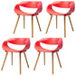 Modern Beech Open Back Arm Chair Matte Finish Plastic Dining Chair Red 4 Piece Set Clearhalo ' kitchen&dining_furn' 'Dining Chairs' 'Dining Tables & Seating' 'dining_chair' 'furn' 'furn_dining_chair' 'Furniture' 'furniture_dining_chair' 'Kitchen & Dining Furniture' 'kitchen' 4572407