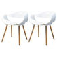 Modern Beech Open Back Arm Chair Matte Finish Plastic Dining Chair White 2 Piece Set Clearhalo ' kitchen&dining_furn' 'Dining Chairs' 'Dining Tables & Seating' 'dining_chair' 'furn' 'furn_dining_chair' 'Furniture' 'furniture_dining_chair' 'Kitchen & Dining Furniture' 'kitchen' 4572409