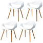 Modern Beech Open Back Arm Chair Matte Finish Plastic Dining Chair White 4 Piece Set Clearhalo ' kitchen&dining_furn' 'Dining Chairs' 'Dining Tables & Seating' 'dining_chair' 'furn' 'furn_dining_chair' 'Furniture' 'furniture_dining_chair' 'Kitchen & Dining Furniture' 'kitchen' 4572410