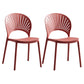 Plastic Scandinavian Dining Room Chair Kitchen Open Back Side Chair Red 2 Piece Set Clearhalo ' kitchen&dining_furn' 'Dining Chairs' 'Dining Tables & Seating' 'dining_chair' 'furn' 'furn_dining_chair' 'Furniture' 'furniture_dining_chair' 'Kitchen & Dining Furniture' 'kitchen' 4572417