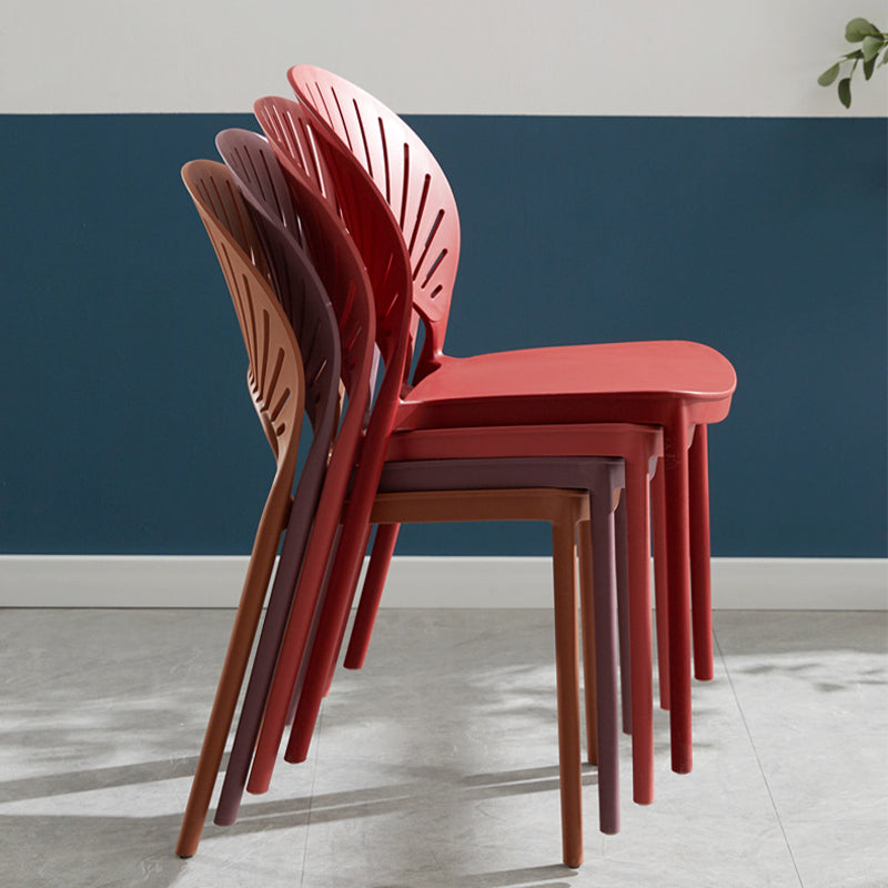 Plastic Scandinavian Dining Room Chair Kitchen Open Back Side Chair Clearhalo ' kitchen&dining_furn' 'Dining Chairs' 'Dining Tables & Seating' 'dining_chair' 'furn' 'furn_dining_chair' 'Furniture' 'furniture_dining_chair' 'Kitchen & Dining Furniture' 'kitchen' 4572418