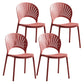 Plastic Scandinavian Dining Room Chair Kitchen Open Back Side Chair Red 4 Piece Set Clearhalo ' kitchen&dining_furn' 'Dining Chairs' 'Dining Tables & Seating' 'dining_chair' 'furn' 'furn_dining_chair' 'Furniture' 'furniture_dining_chair' 'Kitchen & Dining Furniture' 'kitchen' 4572419