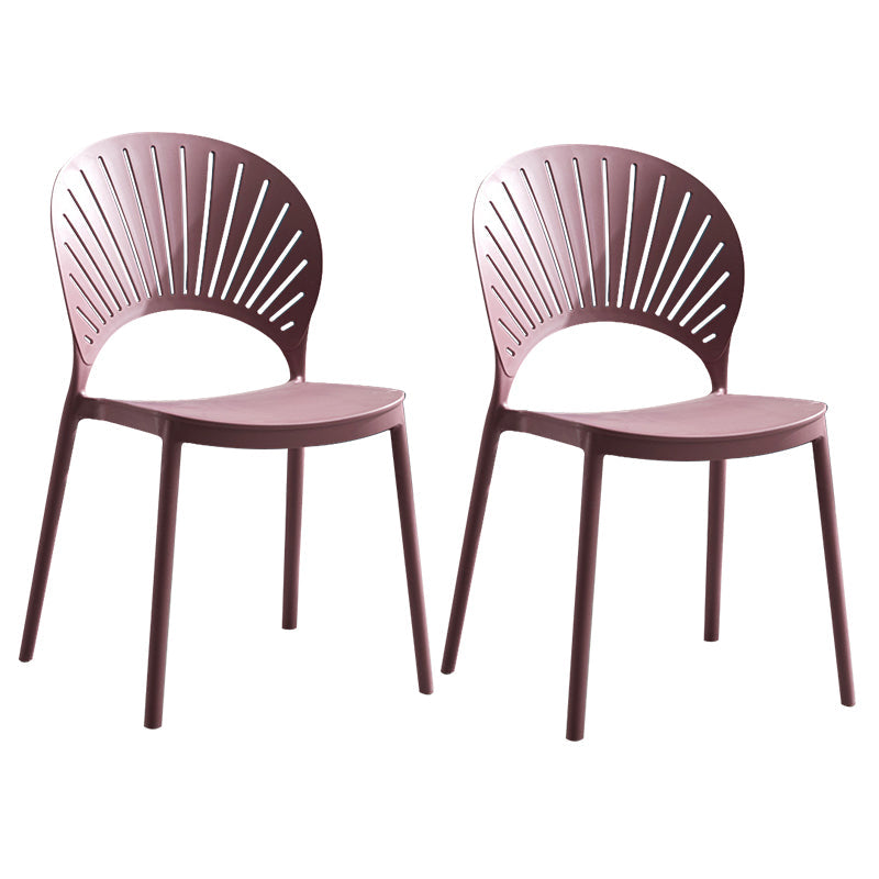 Plastic Scandinavian Dining Room Chair Kitchen Open Back Side Chair Purple 2 Piece Set Clearhalo ' kitchen&dining_furn' 'Dining Chairs' 'Dining Tables & Seating' 'dining_chair' 'furn' 'furn_dining_chair' 'Furniture' 'furniture_dining_chair' 'Kitchen & Dining Furniture' 'kitchen' 4572421