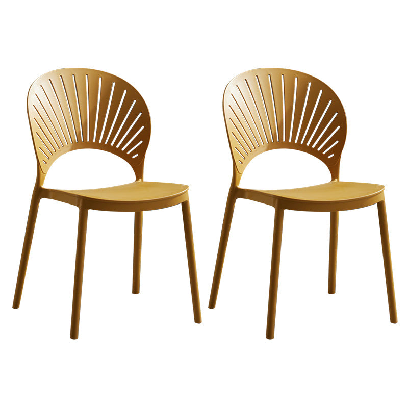 Plastic Scandinavian Dining Room Chair Kitchen Open Back Side Chair Ginger 2 Piece Set Clearhalo ' kitchen&dining_furn' 'Dining Chairs' 'Dining Tables & Seating' 'dining_chair' 'furn' 'furn_dining_chair' 'Furniture' 'furniture_dining_chair' 'Kitchen & Dining Furniture' 'kitchen' 4572425