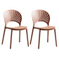 Plastic Scandinavian Dining Room Chair Kitchen Open Back Side Chair Brown 2 Piece Set Clearhalo ' kitchen&dining_furn' 'Dining Chairs' 'Dining Tables & Seating' 'dining_chair' 'furn' 'furn_dining_chair' 'Furniture' 'furniture_dining_chair' 'Kitchen & Dining Furniture' 'kitchen' 4572429