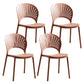 Plastic Scandinavian Dining Room Chair Kitchen Open Back Side Chair Brown 4 Piece Set Clearhalo ' kitchen&dining_furn' 'Dining Chairs' 'Dining Tables & Seating' 'dining_chair' 'furn' 'furn_dining_chair' 'Furniture' 'furniture_dining_chair' 'Kitchen & Dining Furniture' 'kitchen' 4572430