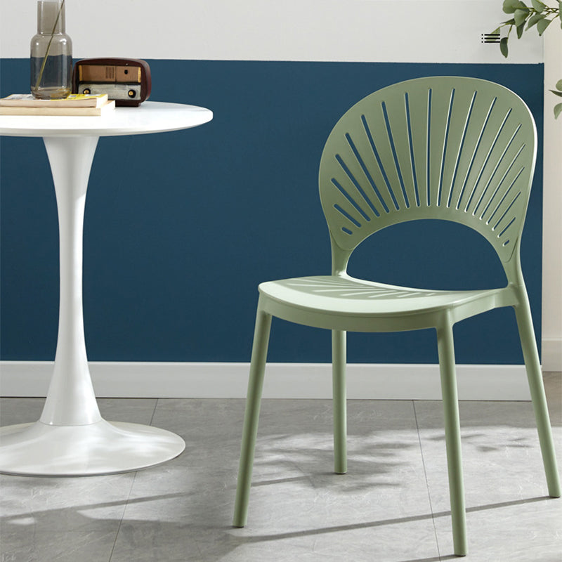 Plastic Scandinavian Dining Room Chair Kitchen Open Back Side Chair Clearhalo ' kitchen&dining_furn' 'Dining Chairs' 'Dining Tables & Seating' 'dining_chair' 'furn' 'furn_dining_chair' 'Furniture' 'furniture_dining_chair' 'Kitchen & Dining Furniture' 'kitchen' 4572431