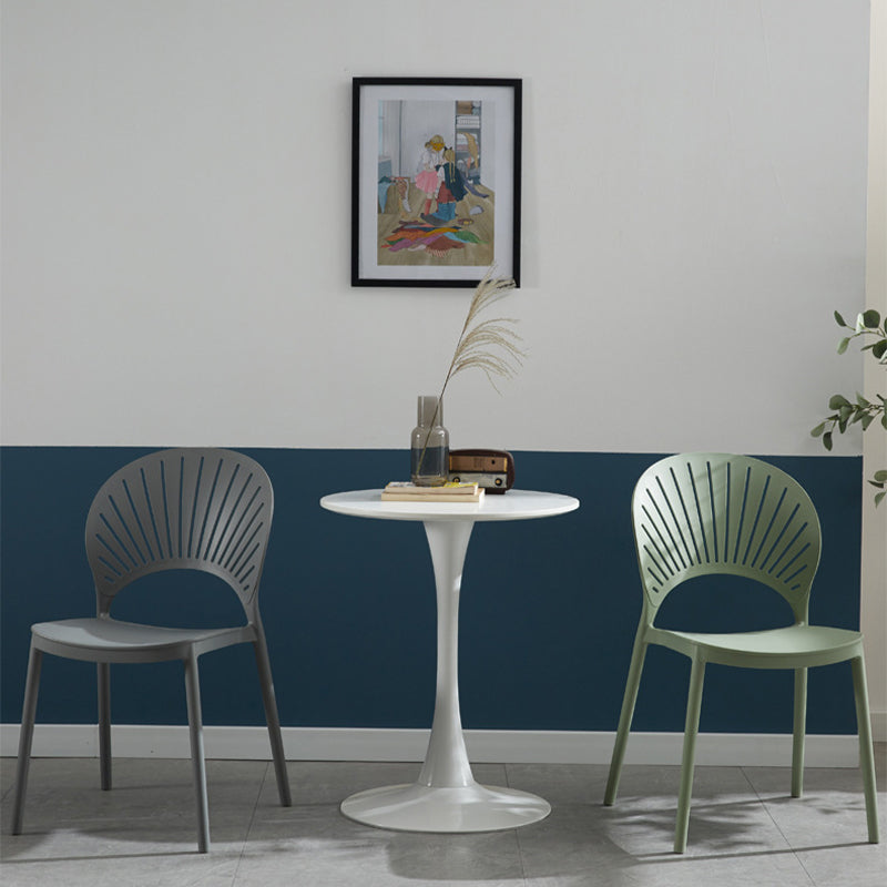 Plastic Scandinavian Dining Room Chair Kitchen Open Back Side Chair Clearhalo ' kitchen&dining_furn' 'Dining Chairs' 'Dining Tables & Seating' 'dining_chair' 'furn' 'furn_dining_chair' 'Furniture' 'furniture_dining_chair' 'Kitchen & Dining Furniture' 'kitchen' 4572434
