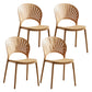 Plastic Scandinavian Dining Room Chair Kitchen Open Back Side Chair Light Yellow 4 Piece Set Clearhalo ' kitchen&dining_furn' 'Dining Chairs' 'Dining Tables & Seating' 'dining_chair' 'furn' 'furn_dining_chair' 'Furniture' 'furniture_dining_chair' 'Kitchen & Dining Furniture' 'kitchen' 4572435