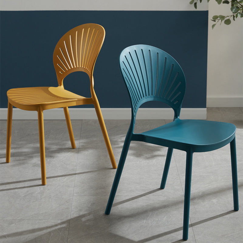 Plastic Scandinavian Dining Room Chair Kitchen Open Back Side Chair Clearhalo ' kitchen&dining_furn' 'Dining Chairs' 'Dining Tables & Seating' 'dining_chair' 'furn' 'furn_dining_chair' 'Furniture' 'furniture_dining_chair' 'Kitchen & Dining Furniture' 'kitchen' 4572437
