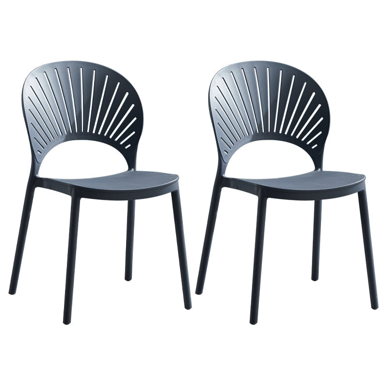Plastic Scandinavian Dining Room Chair Kitchen Open Back Side Chair Gray Blue 2 Piece Set Clearhalo ' kitchen&dining_furn' 'Dining Chairs' 'Dining Tables & Seating' 'dining_chair' 'furn' 'furn_dining_chair' 'Furniture' 'furniture_dining_chair' 'Kitchen & Dining Furniture' 'kitchen' 4572443