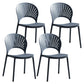 Plastic Scandinavian Dining Room Chair Kitchen Open Back Side Chair Gray Blue 4 Piece Set Clearhalo ' kitchen&dining_furn' 'Dining Chairs' 'Dining Tables & Seating' 'dining_chair' 'furn' 'furn_dining_chair' 'Furniture' 'furniture_dining_chair' 'Kitchen & Dining Furniture' 'kitchen' 4572444