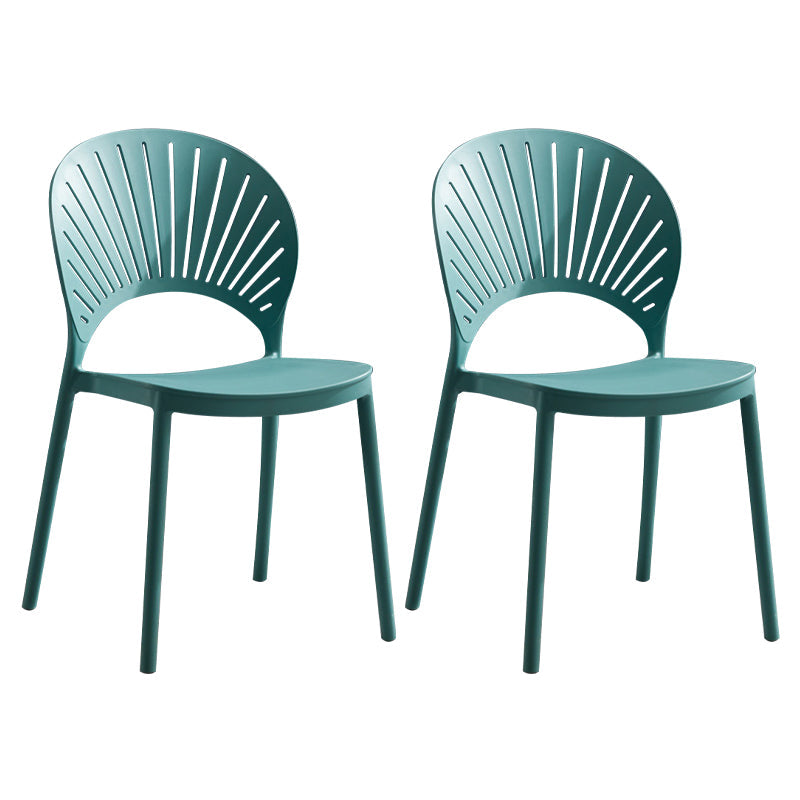 Plastic Scandinavian Dining Room Chair Kitchen Open Back Side Chair Turquoise 2 Piece Set Clearhalo ' kitchen&dining_furn' 'Dining Chairs' 'Dining Tables & Seating' 'dining_chair' 'furn' 'furn_dining_chair' 'Furniture' 'furniture_dining_chair' 'Kitchen & Dining Furniture' 'kitchen' 4572449