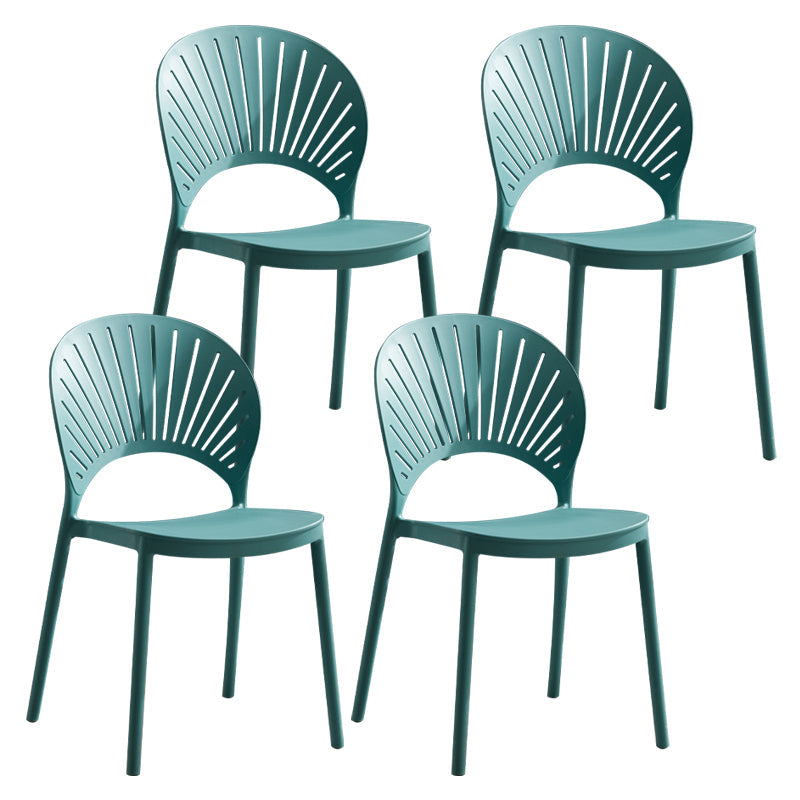 Plastic Scandinavian Dining Room Chair Kitchen Open Back Side Chair Turquoise 4 Piece Set Clearhalo ' kitchen&dining_furn' 'Dining Chairs' 'Dining Tables & Seating' 'dining_chair' 'furn' 'furn_dining_chair' 'Furniture' 'furniture_dining_chair' 'Kitchen & Dining Furniture' 'kitchen' 4572450