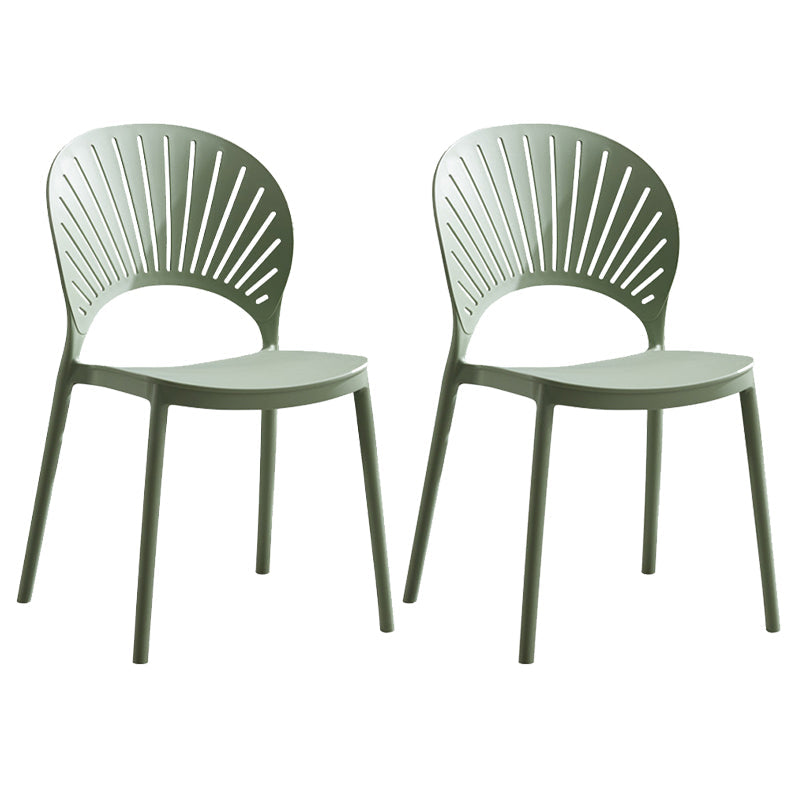 Plastic Scandinavian Dining Room Chair Kitchen Open Back Side Chair Green 2 Piece Set Clearhalo ' kitchen&dining_furn' 'Dining Chairs' 'Dining Tables & Seating' 'dining_chair' 'furn' 'furn_dining_chair' 'Furniture' 'furniture_dining_chair' 'Kitchen & Dining Furniture' 'kitchen' 4572451