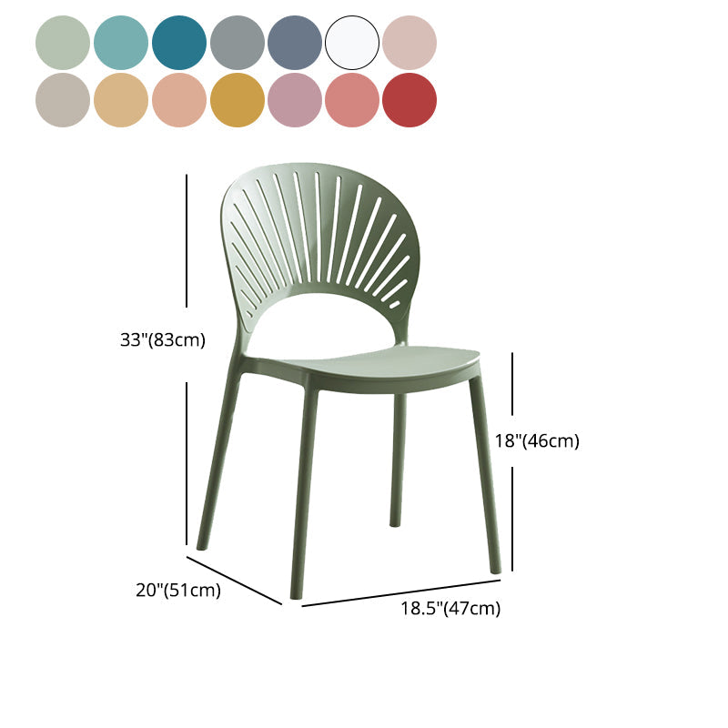 Plastic Scandinavian Dining Room Chair Kitchen Open Back Side Chair Clearhalo ' kitchen&dining_furn' 'Dining Chairs' 'Dining Tables & Seating' 'dining_chair' 'furn' 'furn_dining_chair' 'Furniture' 'furniture_dining_chair' 'Kitchen & Dining Furniture' 'kitchen' 4572453