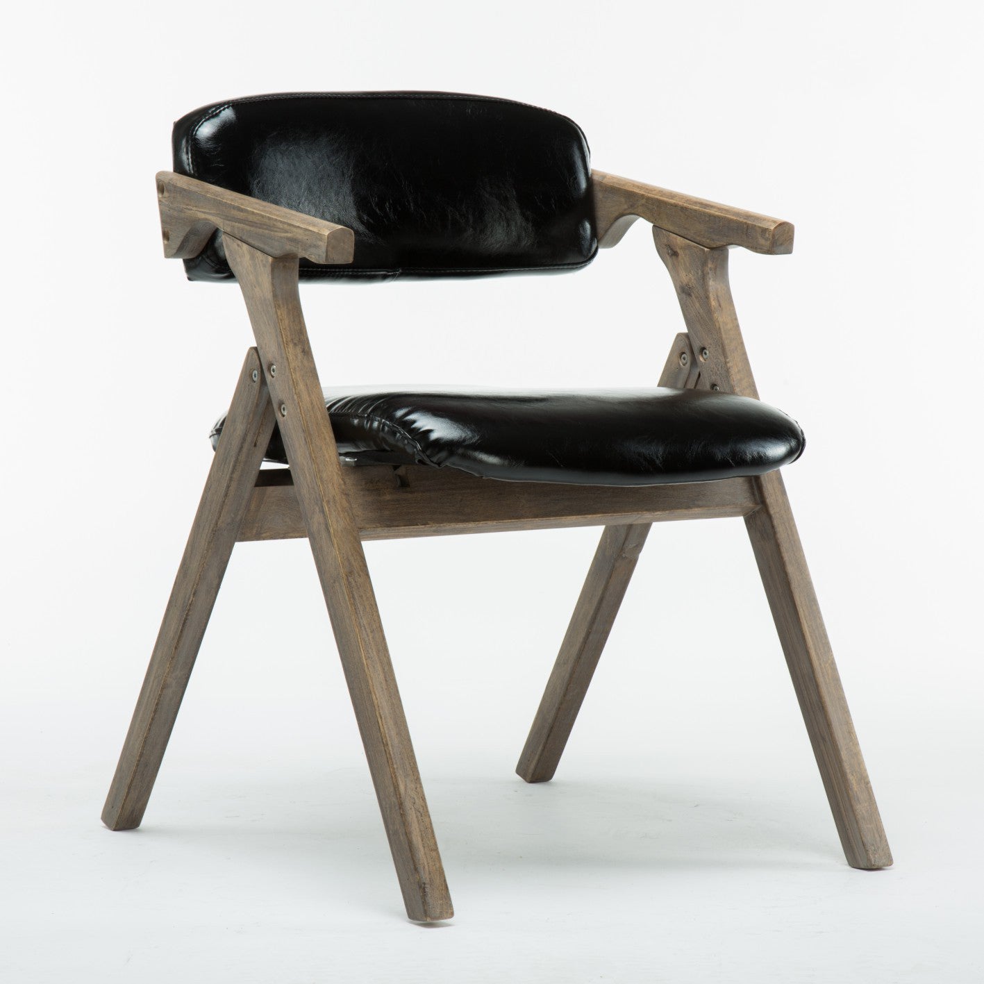 Modern Leather Folding Side Chair Matte Finish Open Back Dining Chair Black 1 Piece Gray Clearhalo ' kitchen&dining_furn' 'Dining Chairs' 'Dining Tables & Seating' 'dining_chair' 'furn' 'furn_dining_chair' 'Furniture' 'furniture_dining_chair' 'Kitchen & Dining Furniture' 'kitchen' 4572455