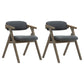 Modern Leather Folding Side Chair Matte Finish Open Back Dining Chair Dark Gray 2 Piece Set Gray Clearhalo ' kitchen&dining_furn' 'Dining Chairs' 'Dining Tables & Seating' 'dining_chair' 'furn' 'furn_dining_chair' 'Furniture' 'furniture_dining_chair' 'Kitchen & Dining Furniture' 'kitchen' 4572462