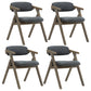 Modern Leather Folding Side Chair Matte Finish Open Back Dining Chair Dark Gray 4 Piece Set Gray Clearhalo ' kitchen&dining_furn' 'Dining Chairs' 'Dining Tables & Seating' 'dining_chair' 'furn' 'furn_dining_chair' 'Furniture' 'furniture_dining_chair' 'Kitchen & Dining Furniture' 'kitchen' 4572465