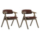 Modern Leather Folding Side Chair Matte Finish Open Back Dining Chair Brown 2 Piece Set Gray Clearhalo ' kitchen&dining_furn' 'Dining Chairs' 'Dining Tables & Seating' 'dining_chair' 'furn' 'furn_dining_chair' 'Furniture' 'furniture_dining_chair' 'Kitchen & Dining Furniture' 'kitchen' 4572477