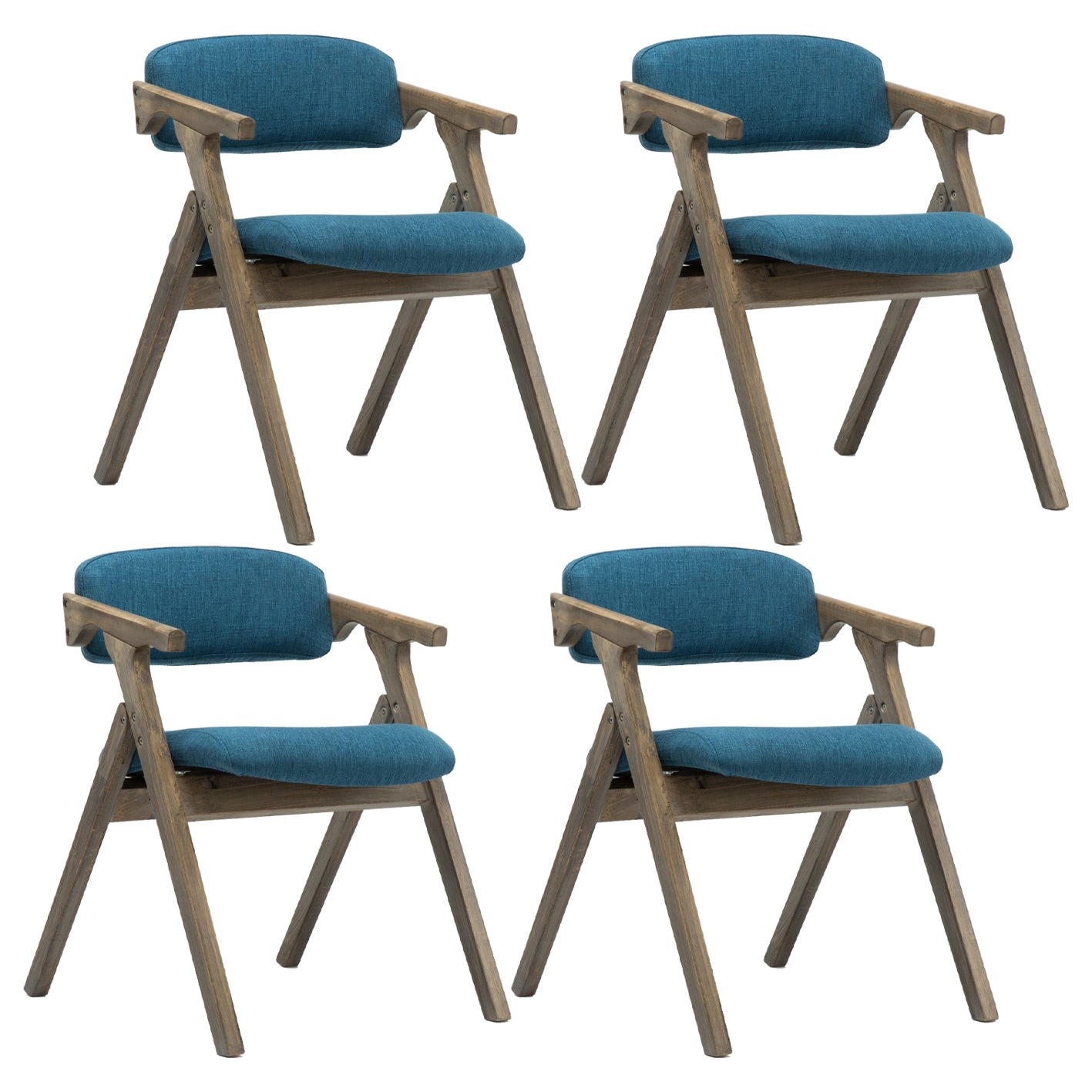 Modern Leather Folding Side Chair Matte Finish Open Back Dining Chair Blue 4 Piece Set Gray Clearhalo ' kitchen&dining_furn' 'Dining Chairs' 'Dining Tables & Seating' 'dining_chair' 'furn' 'furn_dining_chair' 'Furniture' 'furniture_dining_chair' 'Kitchen & Dining Furniture' 'kitchen' 4572480