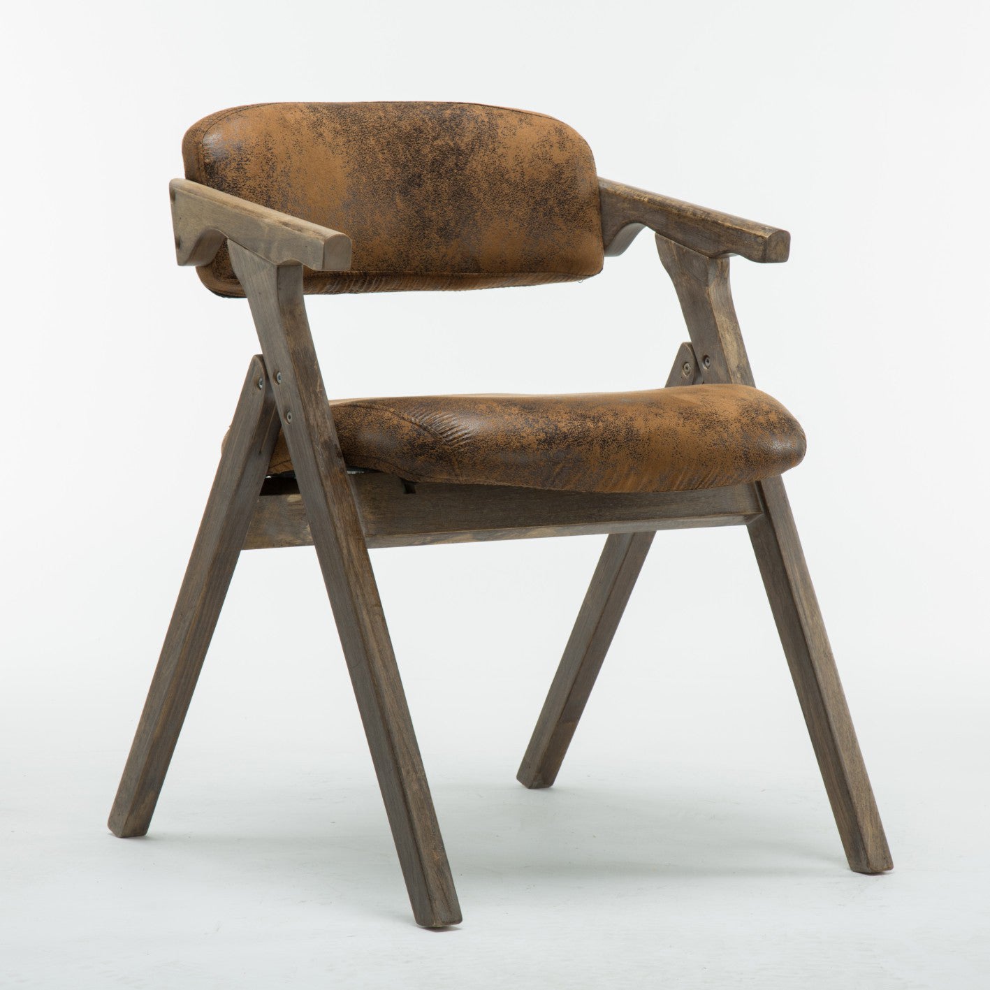 Modern Leather Folding Side Chair Matte Finish Open Back Dining Chair Antique Brass 1 Piece Gray Clearhalo ' kitchen&dining_furn' 'Dining Chairs' 'Dining Tables & Seating' 'dining_chair' 'furn' 'furn_dining_chair' 'Furniture' 'furniture_dining_chair' 'Kitchen & Dining Furniture' 'kitchen' 4572484