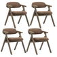 Modern Leather Folding Side Chair Matte Finish Open Back Dining Chair Khaki 4 Piece Set Gray Clearhalo ' kitchen&dining_furn' 'Dining Chairs' 'Dining Tables & Seating' 'dining_chair' 'furn' 'furn_dining_chair' 'Furniture' 'furniture_dining_chair' 'Kitchen & Dining Furniture' 'kitchen' 4572489