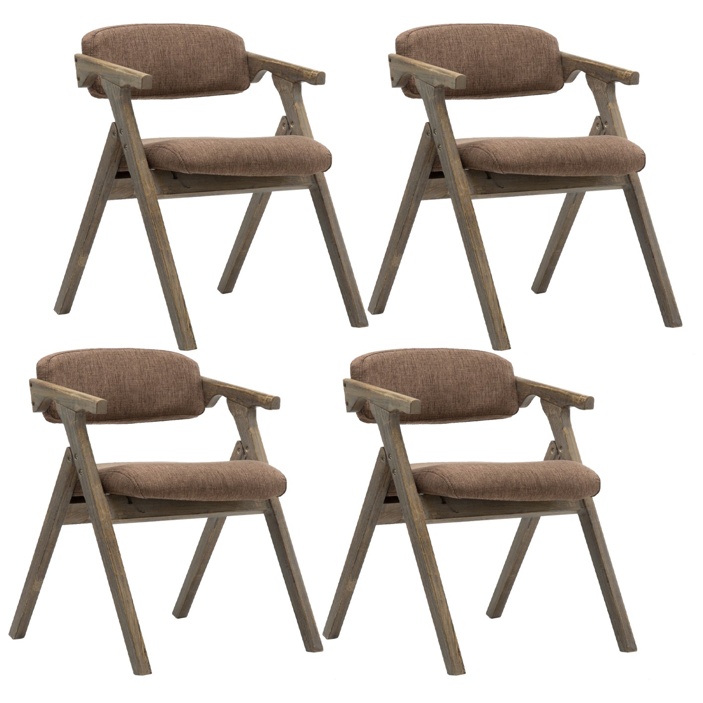 Modern Leather Folding Side Chair Matte Finish Open Back Dining Chair Khaki 4 Piece Set Gray Clearhalo ' kitchen&dining_furn' 'Dining Chairs' 'Dining Tables & Seating' 'dining_chair' 'furn' 'furn_dining_chair' 'Furniture' 'furniture_dining_chair' 'Kitchen & Dining Furniture' 'kitchen' 4572489