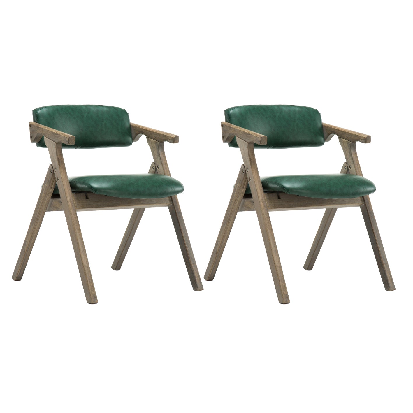 Modern Leather Folding Side Chair Matte Finish Open Back Dining Chair Blackish Green 2 Piece Set Gray Clearhalo ' kitchen&dining_furn' 'Dining Chairs' 'Dining Tables & Seating' 'dining_chair' 'furn' 'furn_dining_chair' 'Furniture' 'furniture_dining_chair' 'Kitchen & Dining Furniture' 'kitchen' 4572494