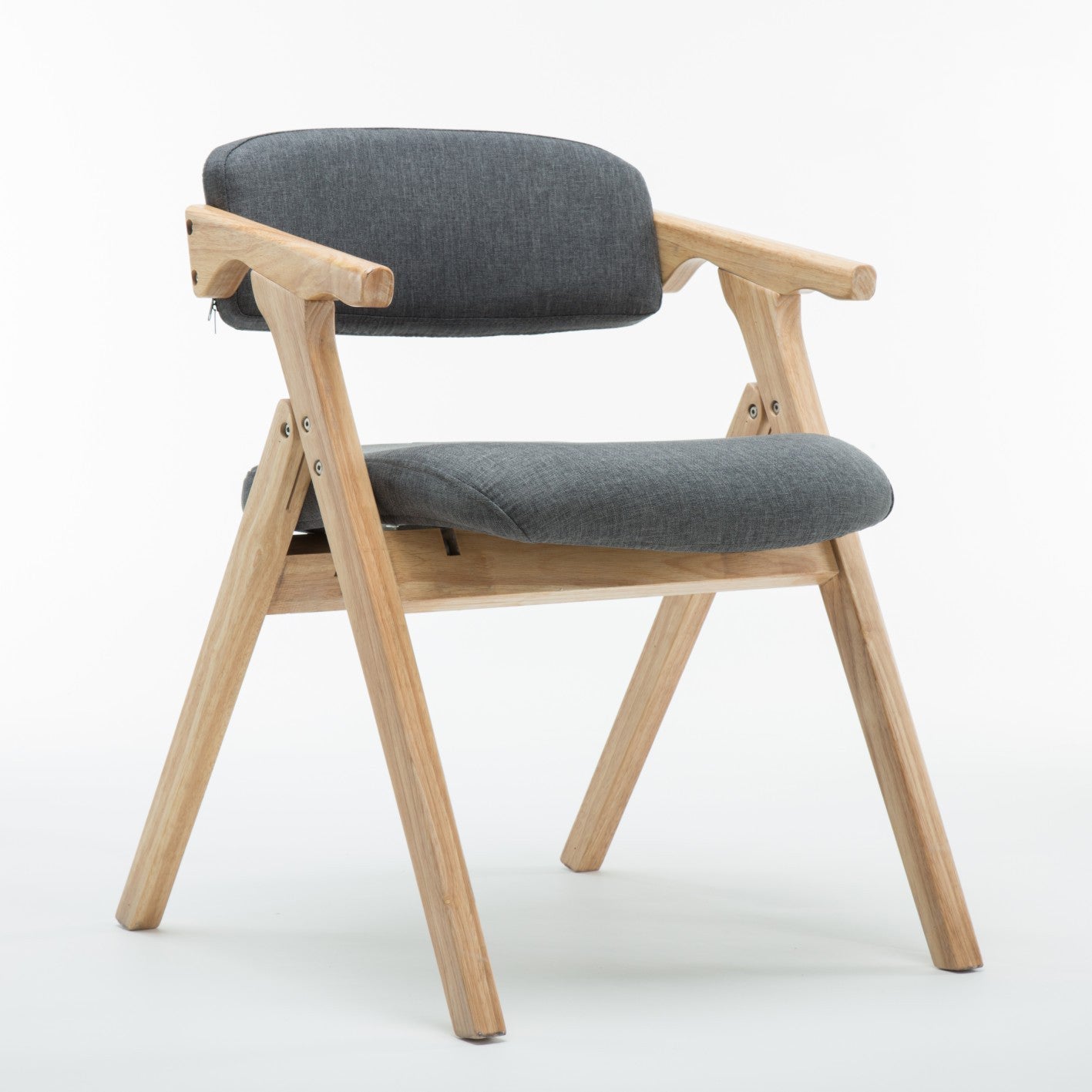 Modern Leather Folding Side Chair Matte Finish Open Back Dining Chair Dark Gray 1 Piece Natural Wood Clearhalo ' kitchen&dining_furn' 'Dining Chairs' 'Dining Tables & Seating' 'dining_chair' 'furn' 'furn_dining_chair' 'Furniture' 'furniture_dining_chair' 'Kitchen & Dining Furniture' 'kitchen' 4572496