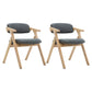Modern Leather Folding Side Chair Matte Finish Open Back Dining Chair Dark Gray 2 Piece Set Natural Wood Clearhalo ' kitchen&dining_furn' 'Dining Chairs' 'Dining Tables & Seating' 'dining_chair' 'furn' 'furn_dining_chair' 'Furniture' 'furniture_dining_chair' 'Kitchen & Dining Furniture' 'kitchen' 4572497