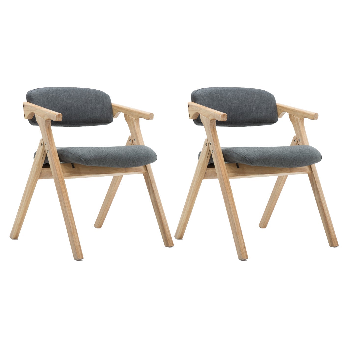 Modern Leather Folding Side Chair Matte Finish Open Back Dining Chair Dark Gray 2 Piece Set Natural Wood Clearhalo ' kitchen&dining_furn' 'Dining Chairs' 'Dining Tables & Seating' 'dining_chair' 'furn' 'furn_dining_chair' 'Furniture' 'furniture_dining_chair' 'Kitchen & Dining Furniture' 'kitchen' 4572497