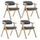 Modern Leather Folding Side Chair Matte Finish Open Back Dining Chair Dark Gray 4 Piece Set Natural Wood Clearhalo ' kitchen&dining_furn' 'Dining Chairs' 'Dining Tables & Seating' 'dining_chair' 'furn' 'furn_dining_chair' 'Furniture' 'furniture_dining_chair' 'Kitchen & Dining Furniture' 'kitchen' 4572498