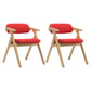 Modern Leather Folding Side Chair Matte Finish Open Back Dining Chair Red 2 Piece Set Natural Wood Clearhalo ' kitchen&dining_furn' 'Dining Chairs' 'Dining Tables & Seating' 'dining_chair' 'furn' 'furn_dining_chair' 'Furniture' 'furniture_dining_chair' 'Kitchen & Dining Furniture' 'kitchen' 4572500
