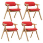 Modern Leather Folding Side Chair Matte Finish Open Back Dining Chair Red 4 Piece Set Natural Wood Clearhalo ' kitchen&dining_furn' 'Dining Chairs' 'Dining Tables & Seating' 'dining_chair' 'furn' 'furn_dining_chair' 'Furniture' 'furniture_dining_chair' 'Kitchen & Dining Furniture' 'kitchen' 4572501