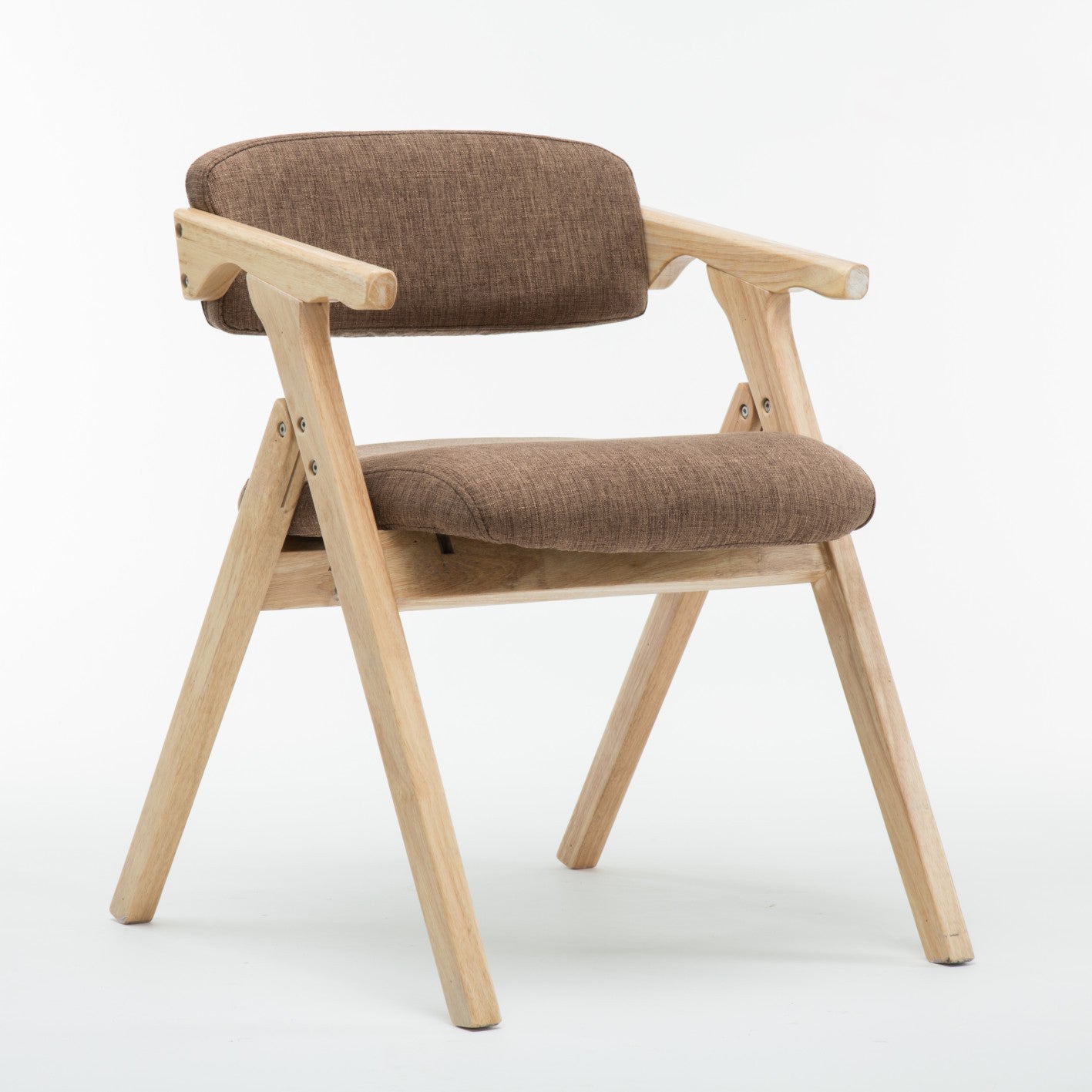 Modern Leather Folding Side Chair Matte Finish Open Back Dining Chair Brown 1 Piece Natural Wood Clearhalo ' kitchen&dining_furn' 'Dining Chairs' 'Dining Tables & Seating' 'dining_chair' 'furn' 'furn_dining_chair' 'Furniture' 'furniture_dining_chair' 'Kitchen & Dining Furniture' 'kitchen' 4572502