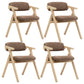 Modern Leather Folding Side Chair Matte Finish Open Back Dining Chair Brown 4 Piece Set Natural Wood Clearhalo ' kitchen&dining_furn' 'Dining Chairs' 'Dining Tables & Seating' 'dining_chair' 'furn' 'furn_dining_chair' 'Furniture' 'furniture_dining_chair' 'Kitchen & Dining Furniture' 'kitchen' 4572504